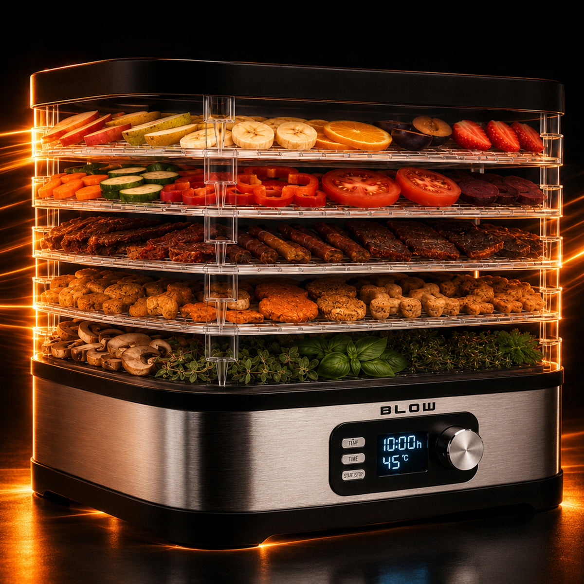 FOOD DRYER FOR MUSHROOM FRUIT HERBS MEAT VEGETABLE FOOD 5 SIT 450W Packaging status original
