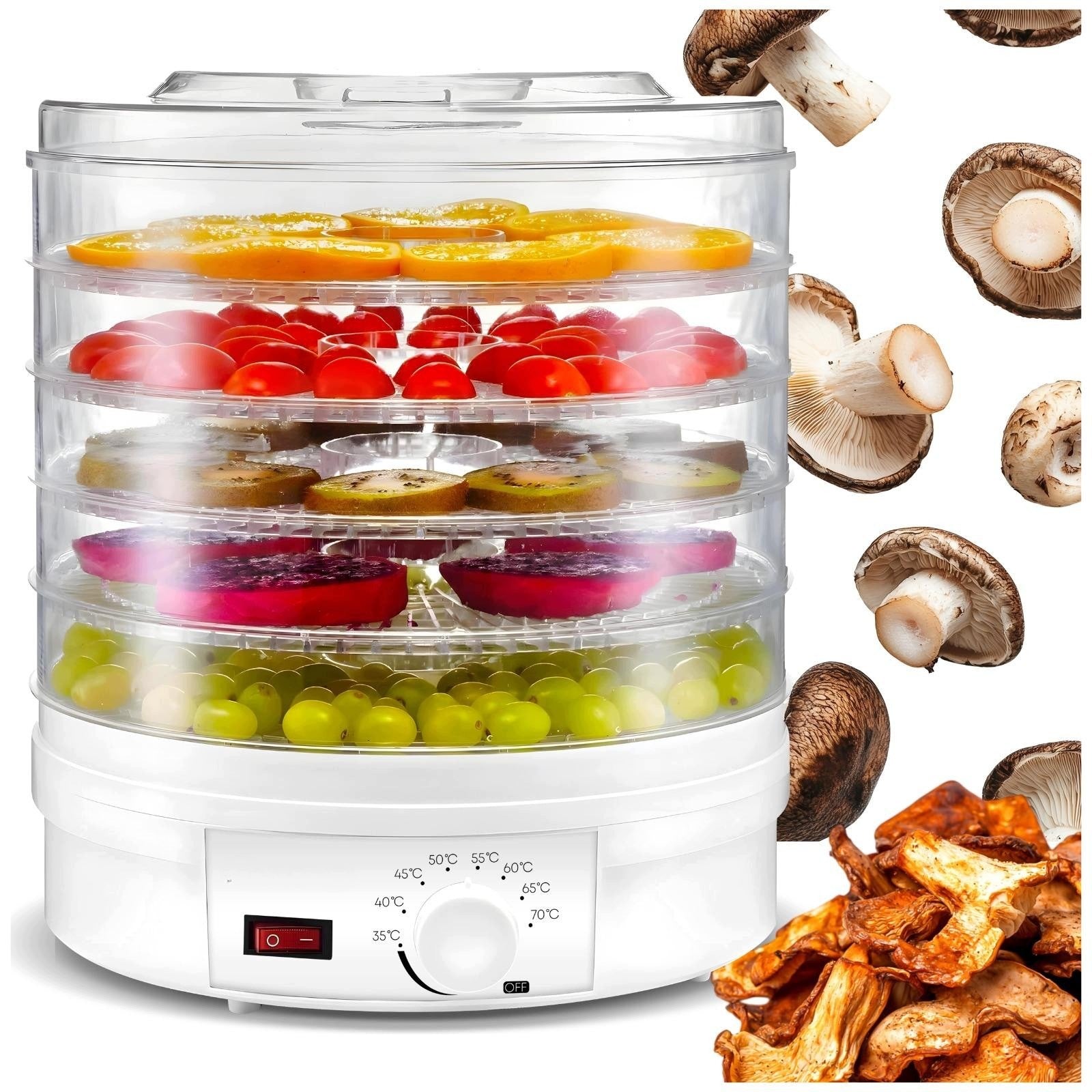 FOOD DRYER FOR MUSHROOM FRUIT VEGETABLE HERBS DEHYDRATOR 5 LEVELS 600W