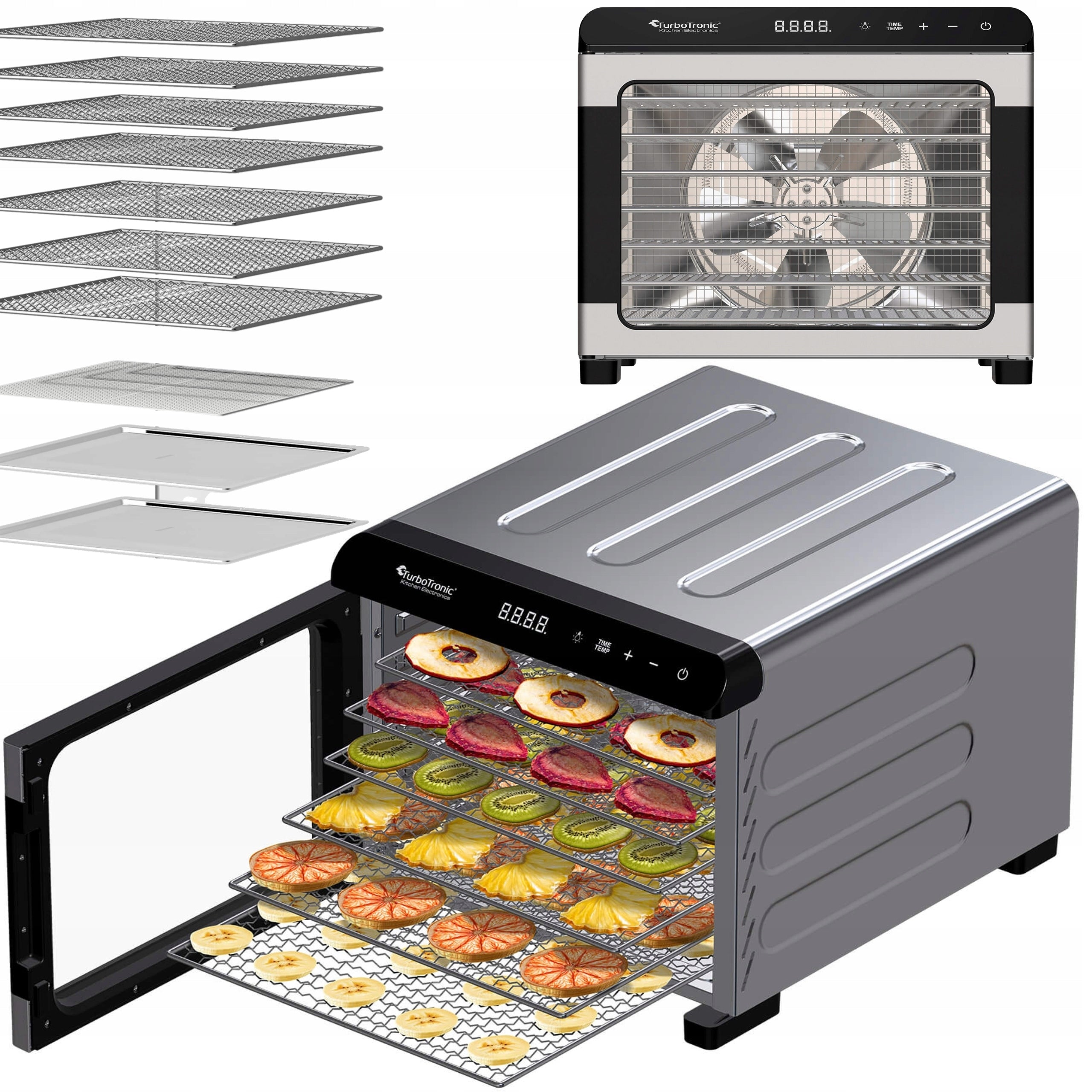 FOOD DRYER PRO FOR MUSHROOMS DEHYDRATOR 35°C 75°C HIGH POWER STAINLESS STEEL