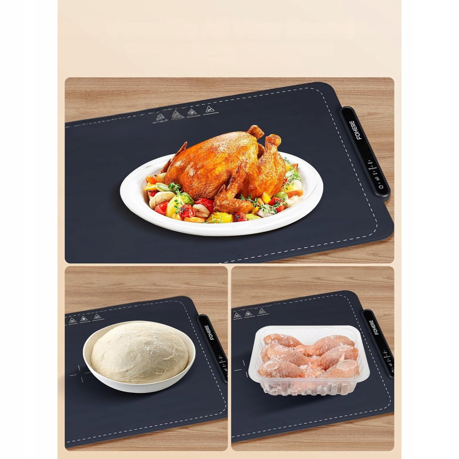 FOOD HEATING MAT SILICONE FOOD TRAY FOLDING BLACK Manufacturer code MATA DO PODGRZEWANIA JEDZENIA SKŁADANA