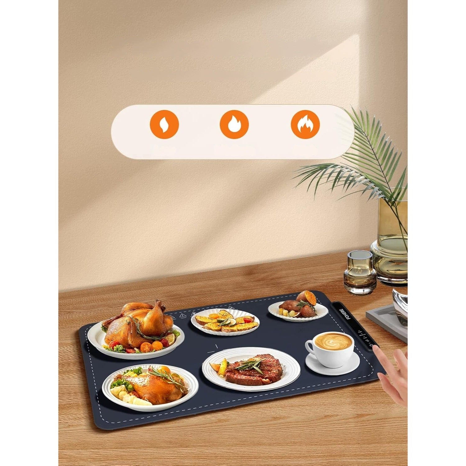 FOOD HEATING MAT SILICONE FOOD TRAY FOLDING BLACK Packaging status original