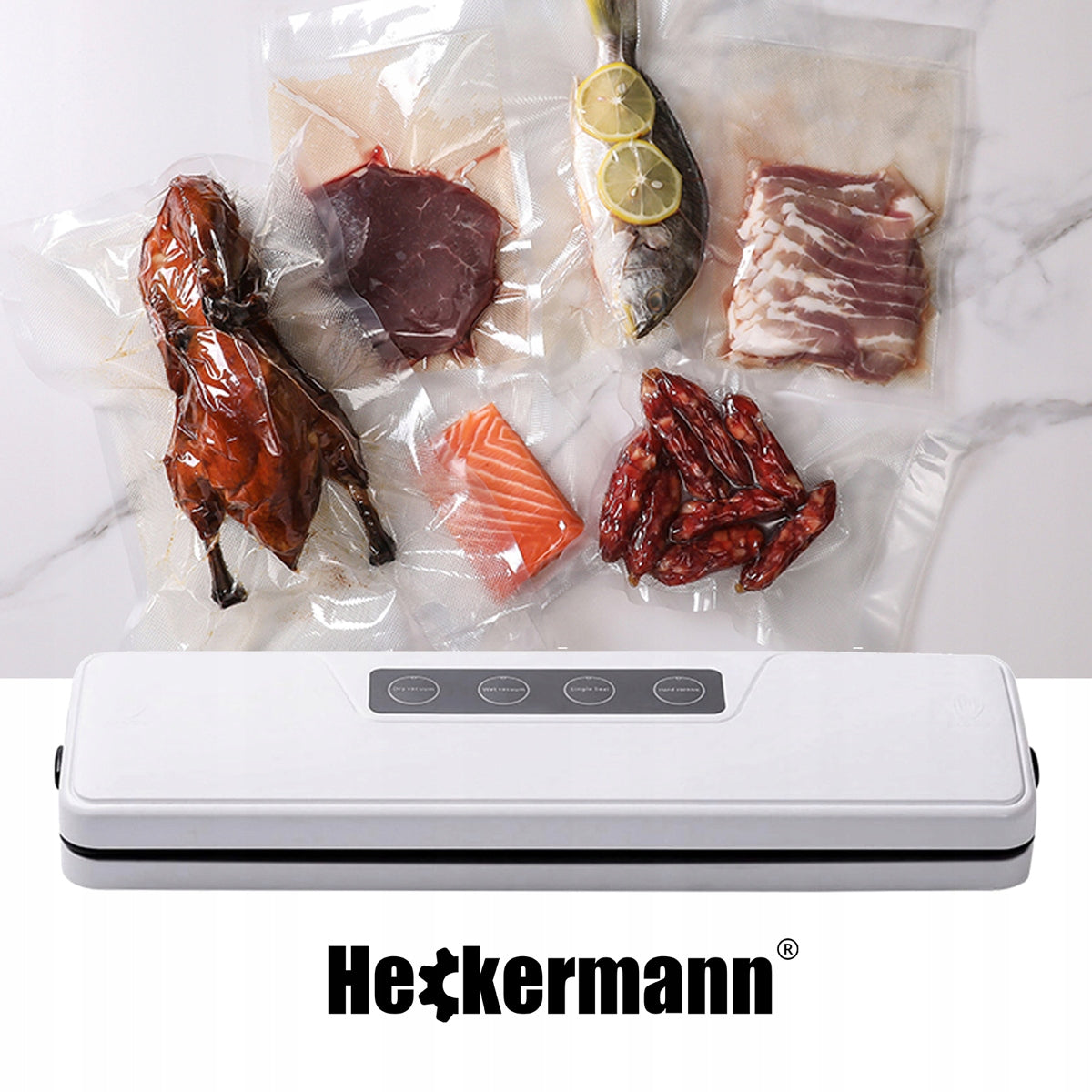 FOOD PACKAGING VACUUM WELDING MACHINE PACKING MACHINE 150W + FOIL Brand Heckermann