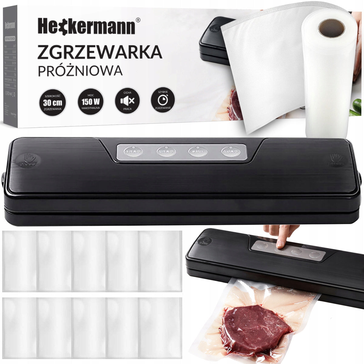 FOOD PACKAGING VACUUM WELDING MACHINE PACKING MACHINE 150W + FOIL