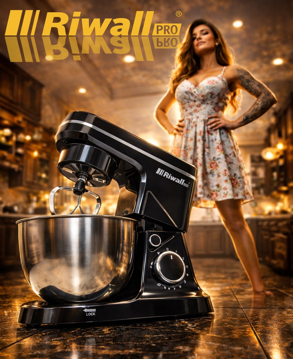 FOOD PROCESSOR 6in1 PLANETARY MIXER 2500W FOR CAKE RIWALL KITTY RKC-01 Manufacturer code RIWALL KICIA RKC-01