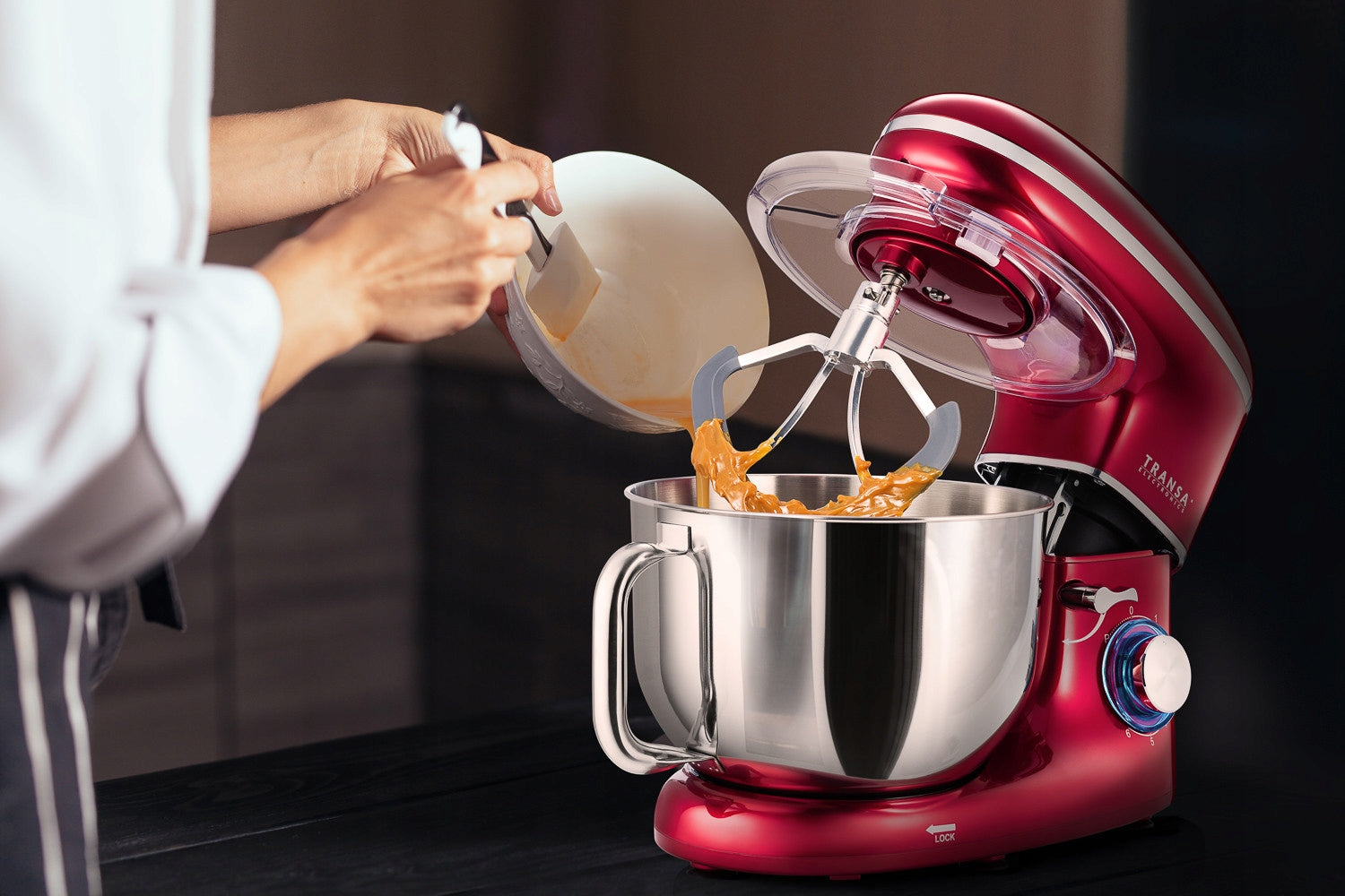 FOOD PROCESSOR PLANETARY MIXER RedChef 3 MIXERS BOWL 6L HIGH POWER 3000W Dominant color red