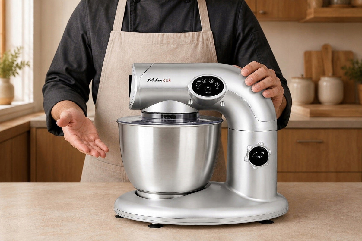 FOOD PROCESSOR PLANETARY MIXER WITH STEEL BOWL + 3 TIPS STRONG SILVER Packaging status original