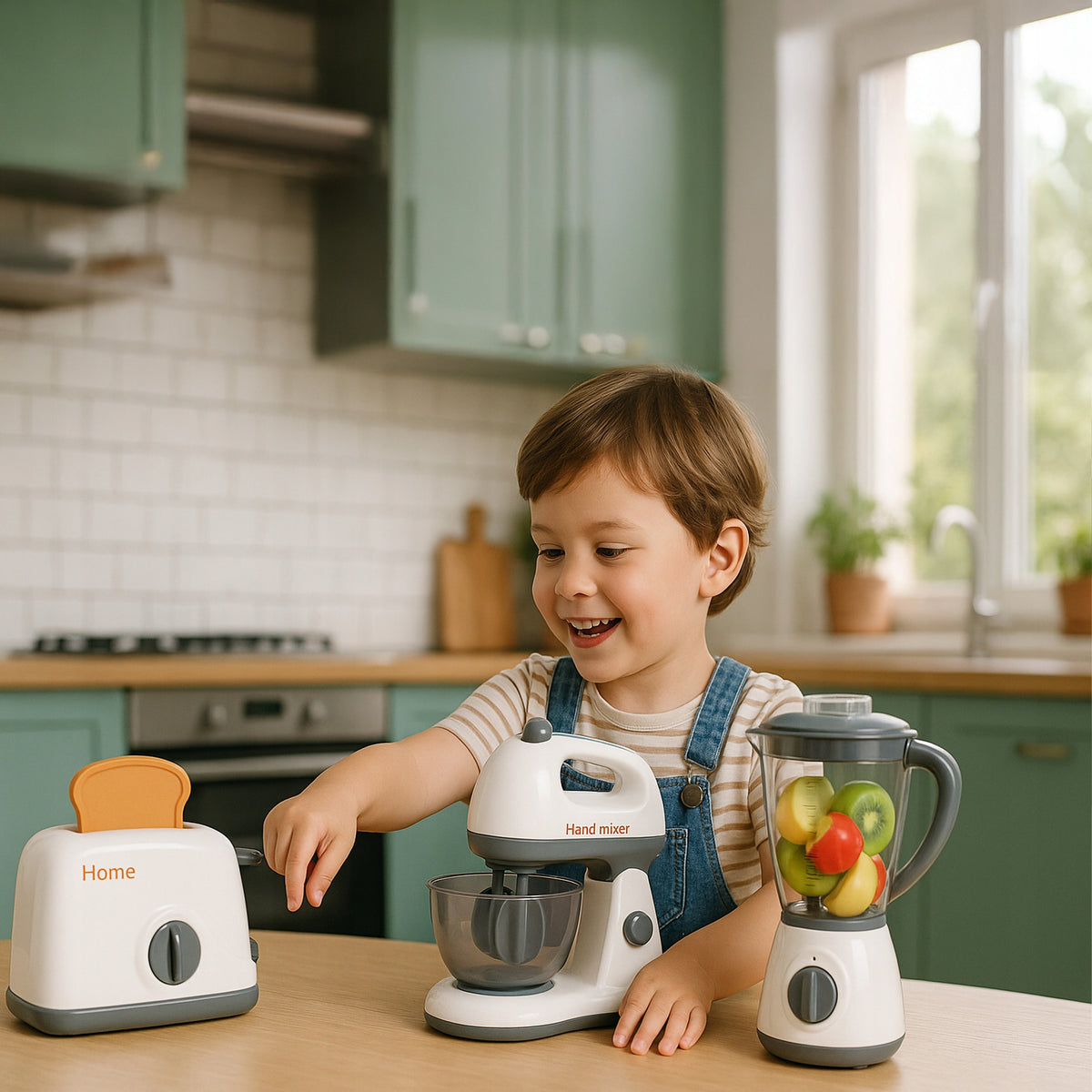 FOOD PROCESSOR TOASTER BLENDER MIXER TOY KITCHEN SET APPLIANCES AGD Packaging status original