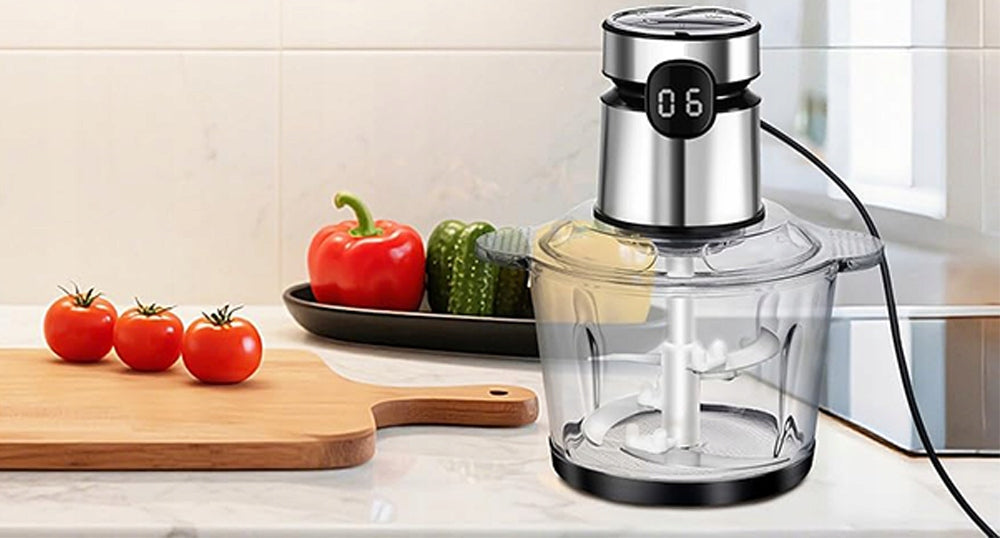 FOOD SHREDDER 2L TIMER LED DISHWASHER GLASS BOWL Brand Cheffinger