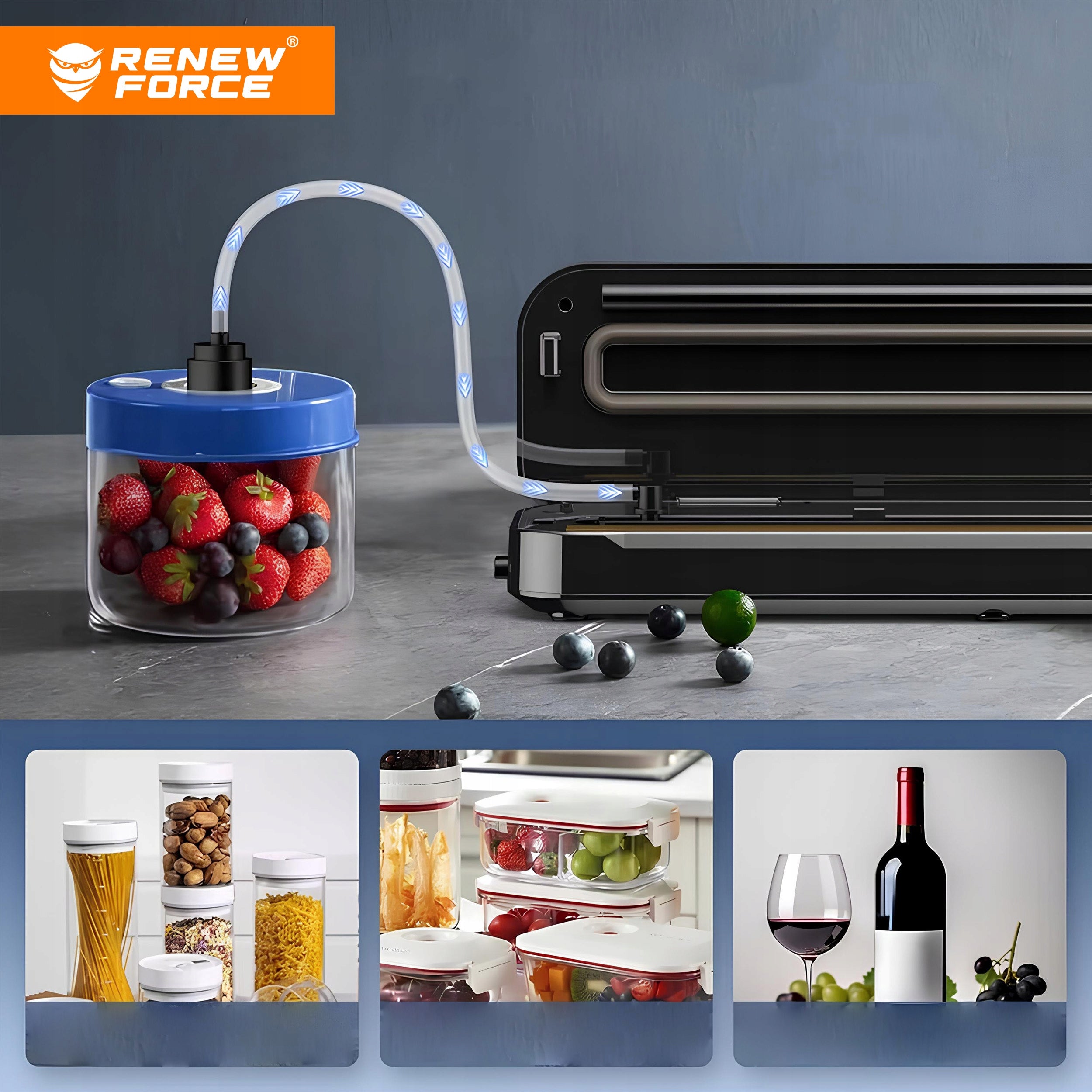 FOOD VACUUM WELDING MACHINE STRONG AUTOMATIC PACKAGING MACHINE +FOIL SET Dominant color silver