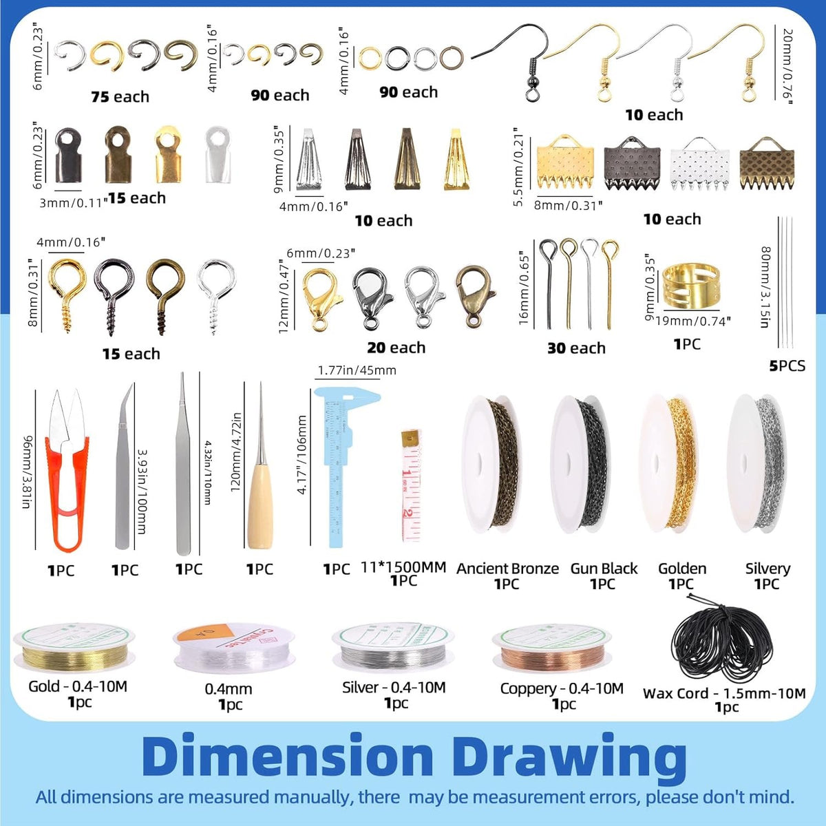 FOR JEWELRY SET 1489 PIECES ACCESSORIES TOOLS DIY PRODUCT REPAIR Brand no brand