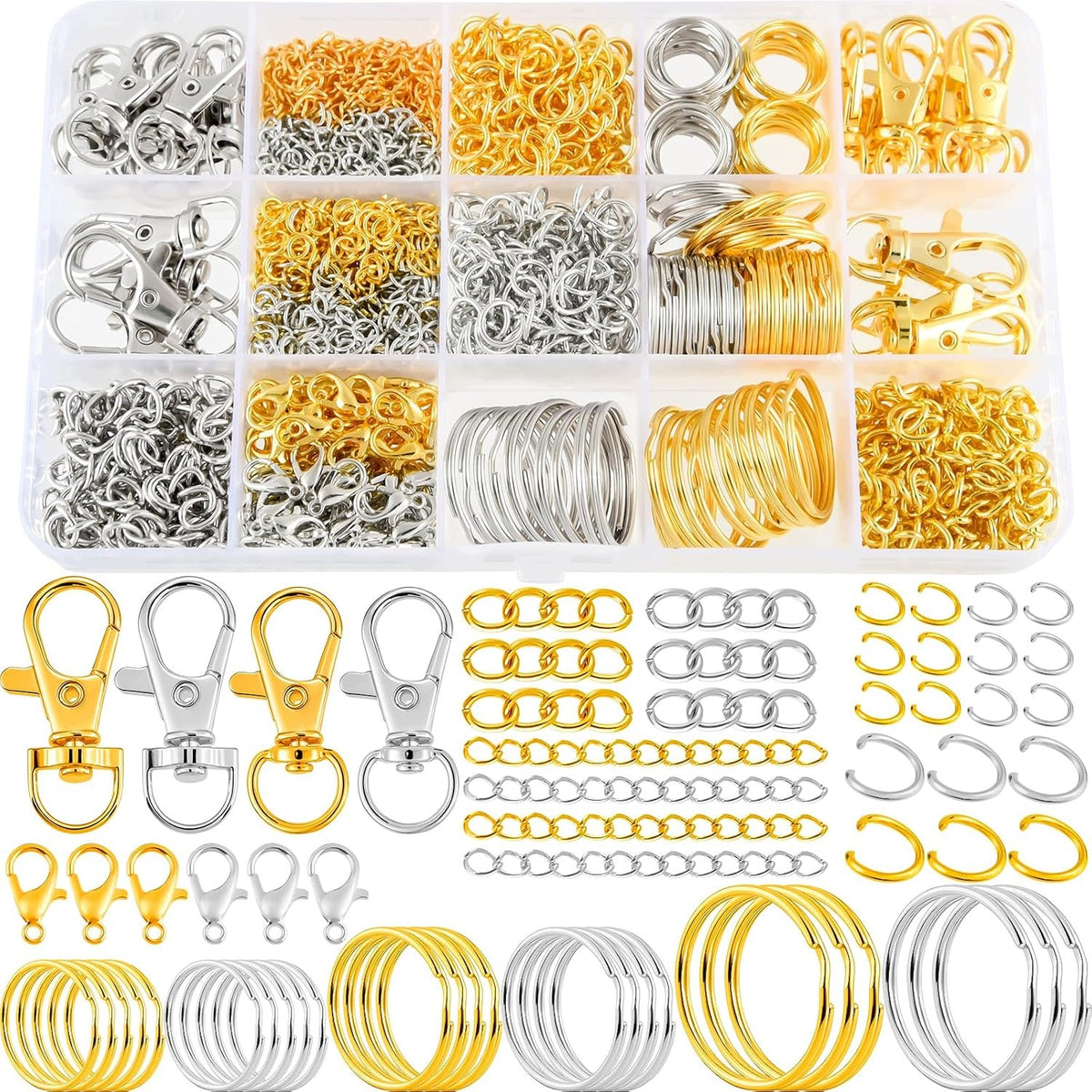 FOR KEYCHAIN MAKING KIT 1340 PIECES METAL ACCESSORIES DIY