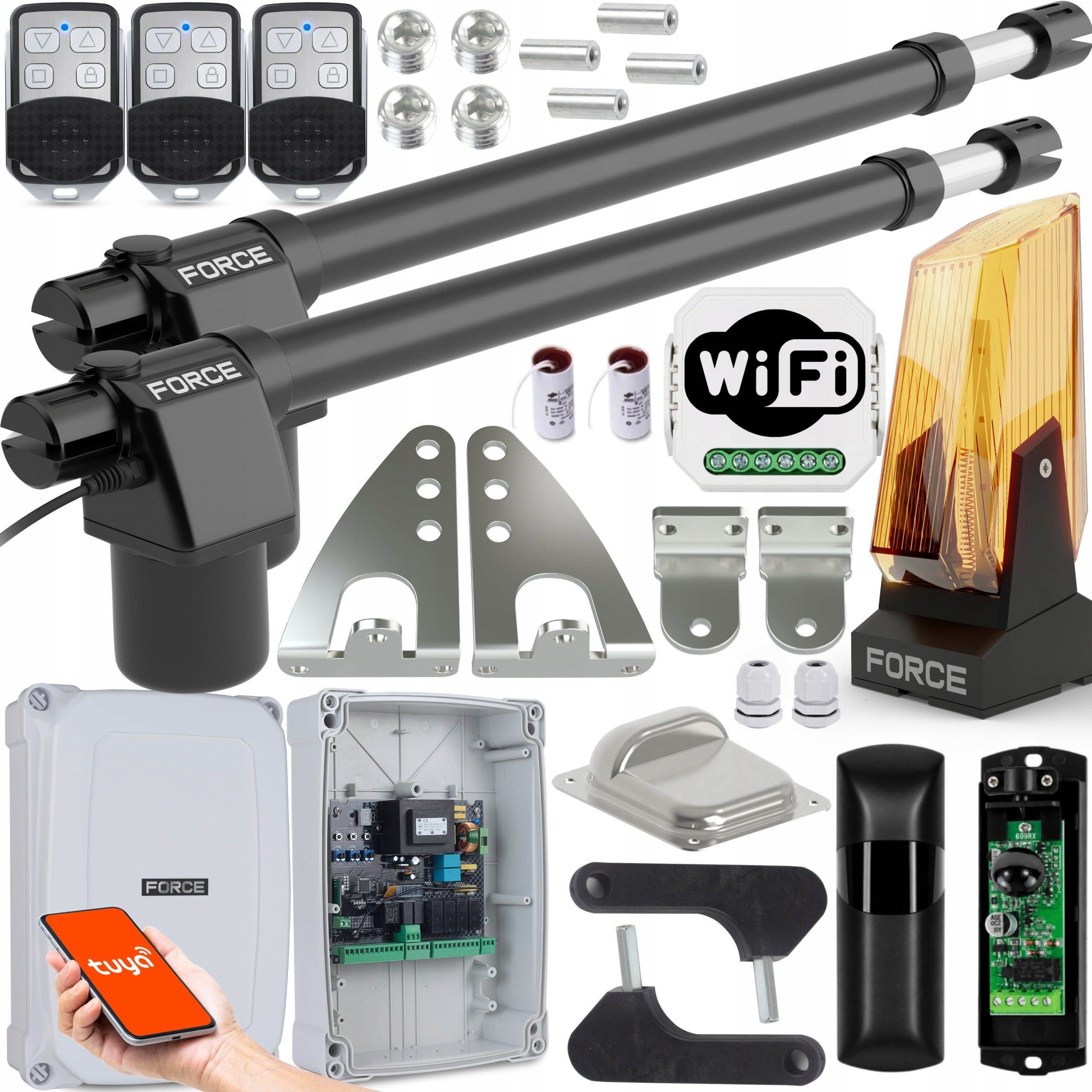 FORCE GT600 LONG SWING GATE KIT UP TO 8M 800KG FOR WIDE POSTS