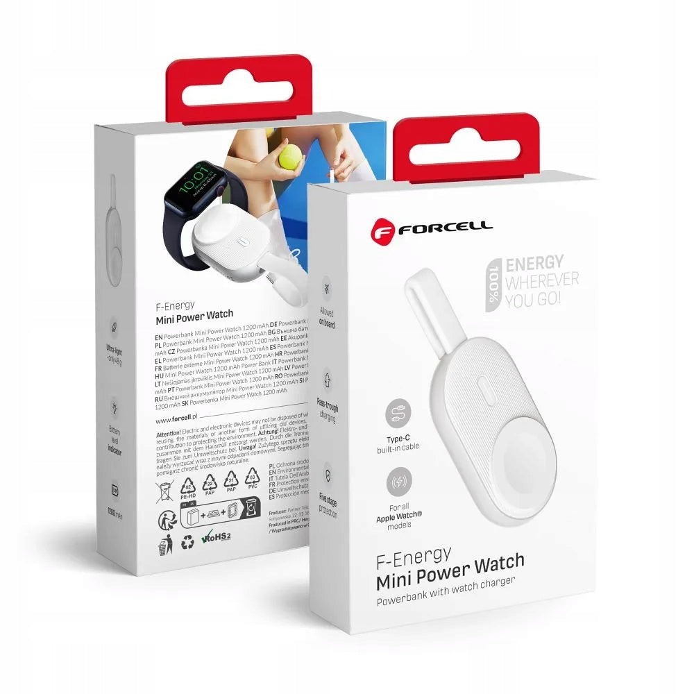 FORCELL F-ENERGY Mini Power Watch powerbank 1A 2,5W 1200 mAh white