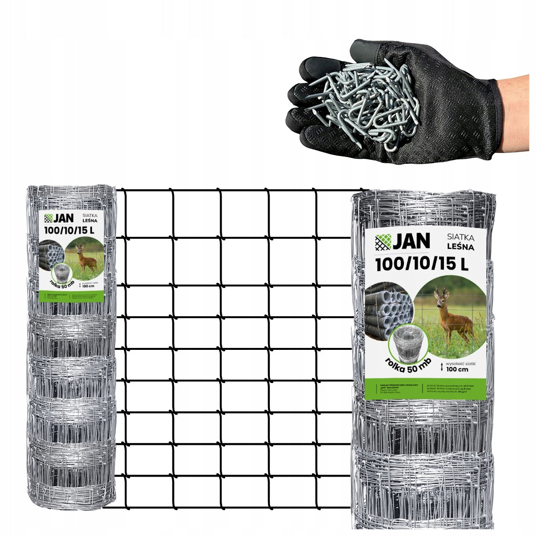 FOREST FENCE NET height 100/10/15 L 50m FREEBIE meter for hens HARE