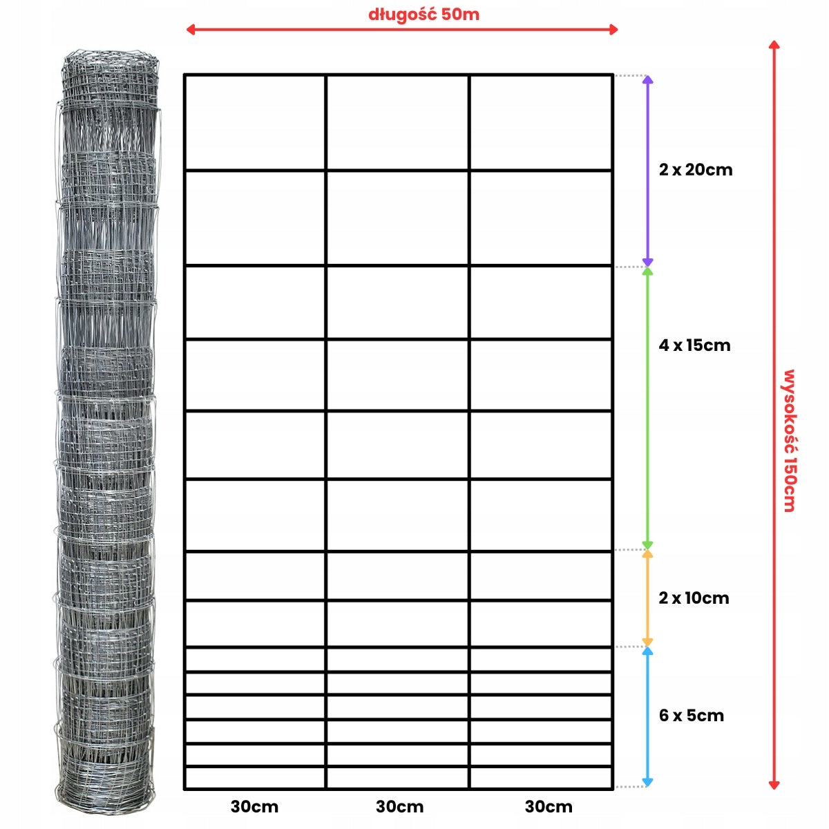 FOREST NET 150/15/30 G6 roll 50m GALVANIZED field orchard forest FREE SHIPPING Packaging status original