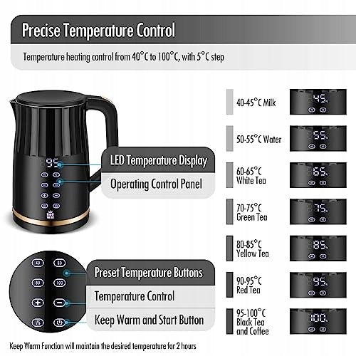 FORM ELECTRIC KETTLE STAINLESS STEEL 1 7 L ADJUSTABLE Brand no brand