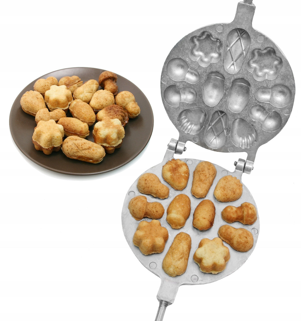 FORM WAFFLE MAKER FOR BAKING COOKIES OF VARIOUS SHAPES MIX of peanuts #73