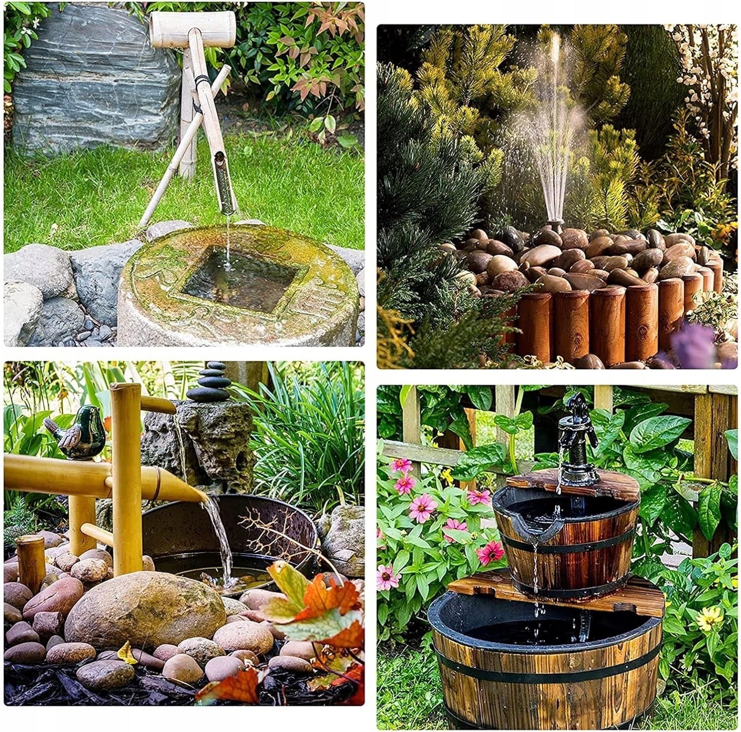 FOUNTAIN PUMP SOLAR FOUNTAIN 8 WATER NOZZLES 60CM 190L/H GARDEN Product weight with unit packaging 0.63 kg