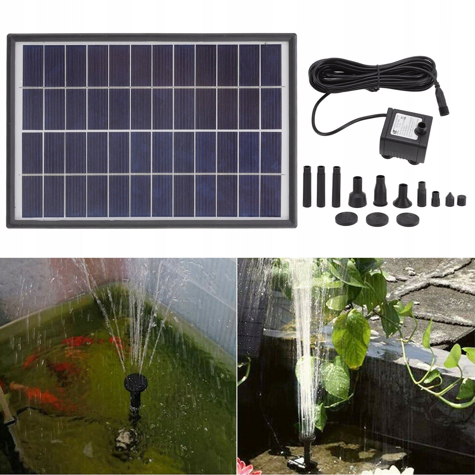 FOUNTAIN PUMP SOLAR PUMP FOR GARDEN POND FOUNTAIN 450L/H Packaging status original