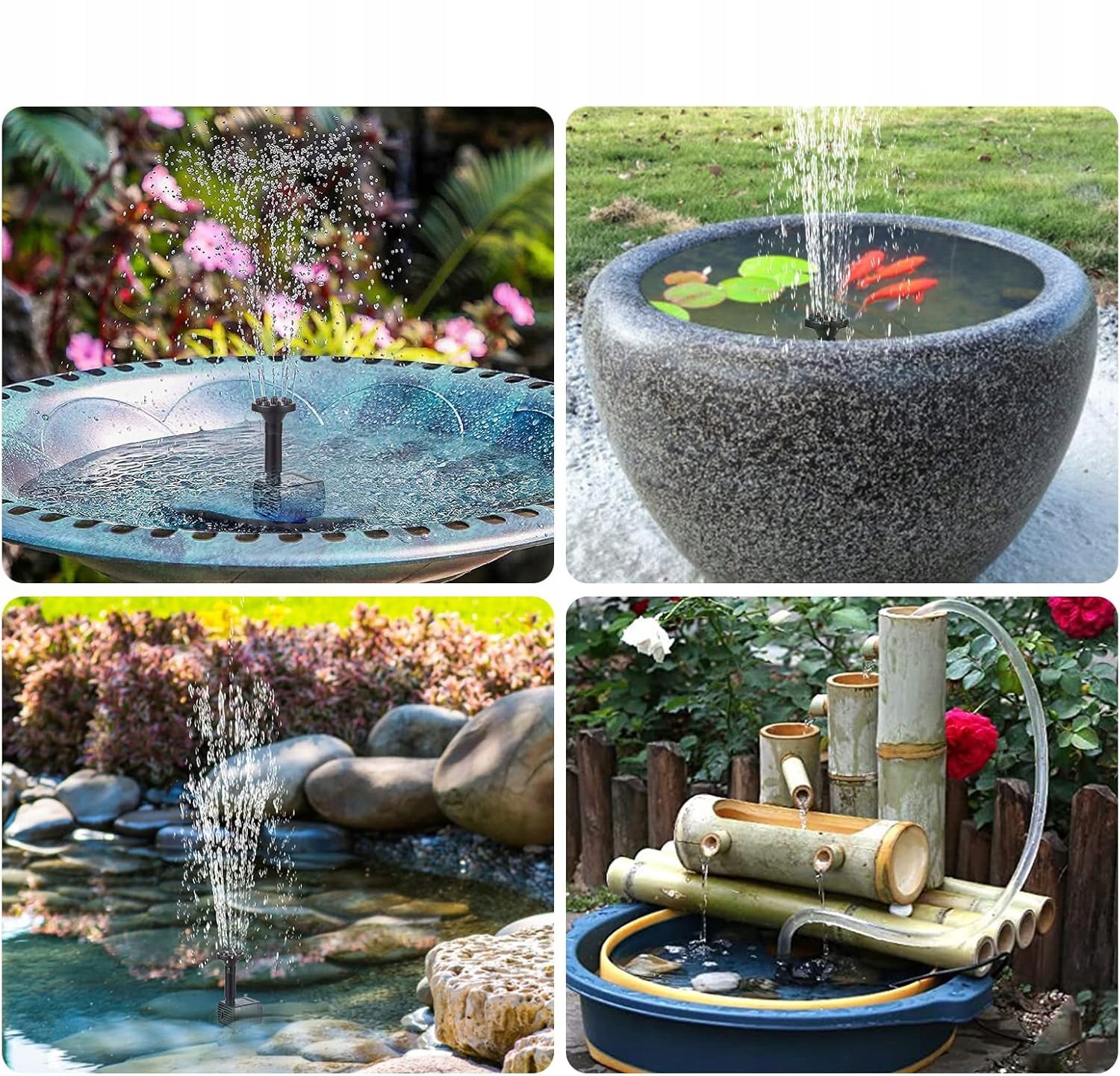 FOUNTAIN WITH 6 NOZZLES SOLAR GARDEN PUMP FOR WATER GARDENS Manufacturer code 0734933845307