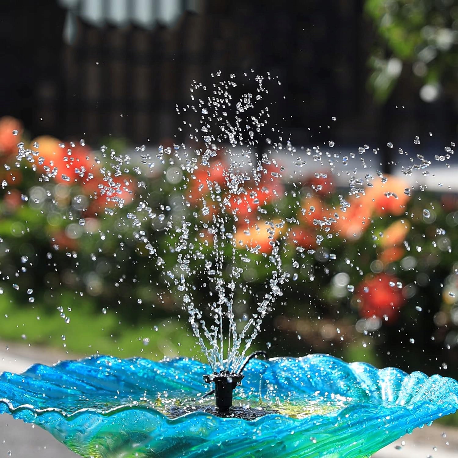 FOUNTAIN WITH 6 NOZZLES SOLAR GARDEN PUMP FOR WATER GARDENS Manufacturer no brand