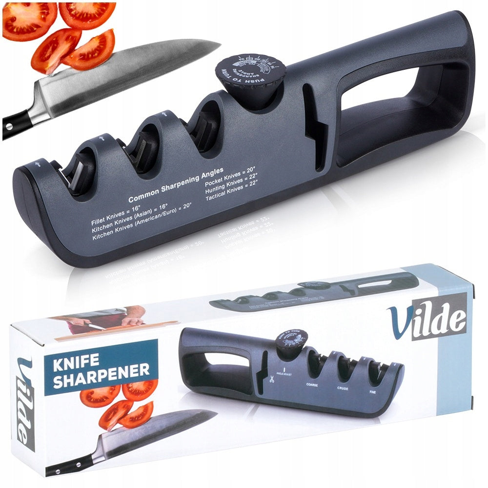 FOUR-PHASE kitchen sharpener for scissors knife tilt angle adjustment