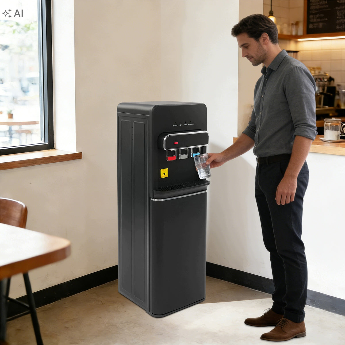 FREESTANDING DOMESTIC WATER DISPENSER WITH BOTTOM LOADING 32*31*96CM Packaging status original