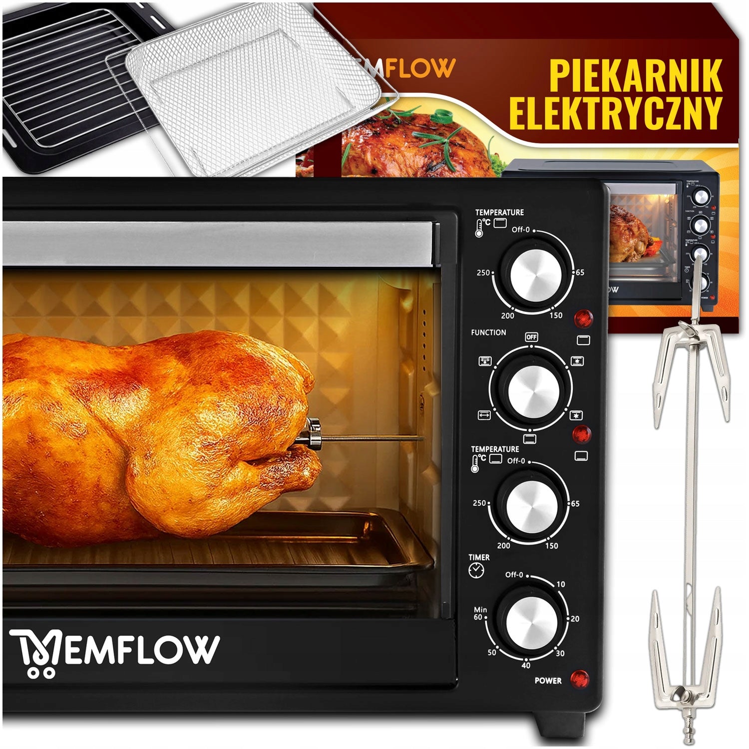 FREESTANDING ELECTRIC OVEN WITH THERMOCOUPLE 45L 2000W Manufacturer code PIEKARNIK ELEKTRYCZNY 2000W MEMFLOW 45L