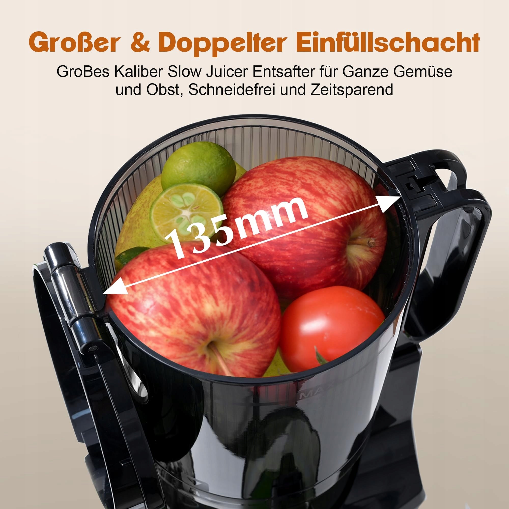 FRETTA Slow Rotation Vegetable and Fruit Juicer 250W BPA Free Power rating 250 W