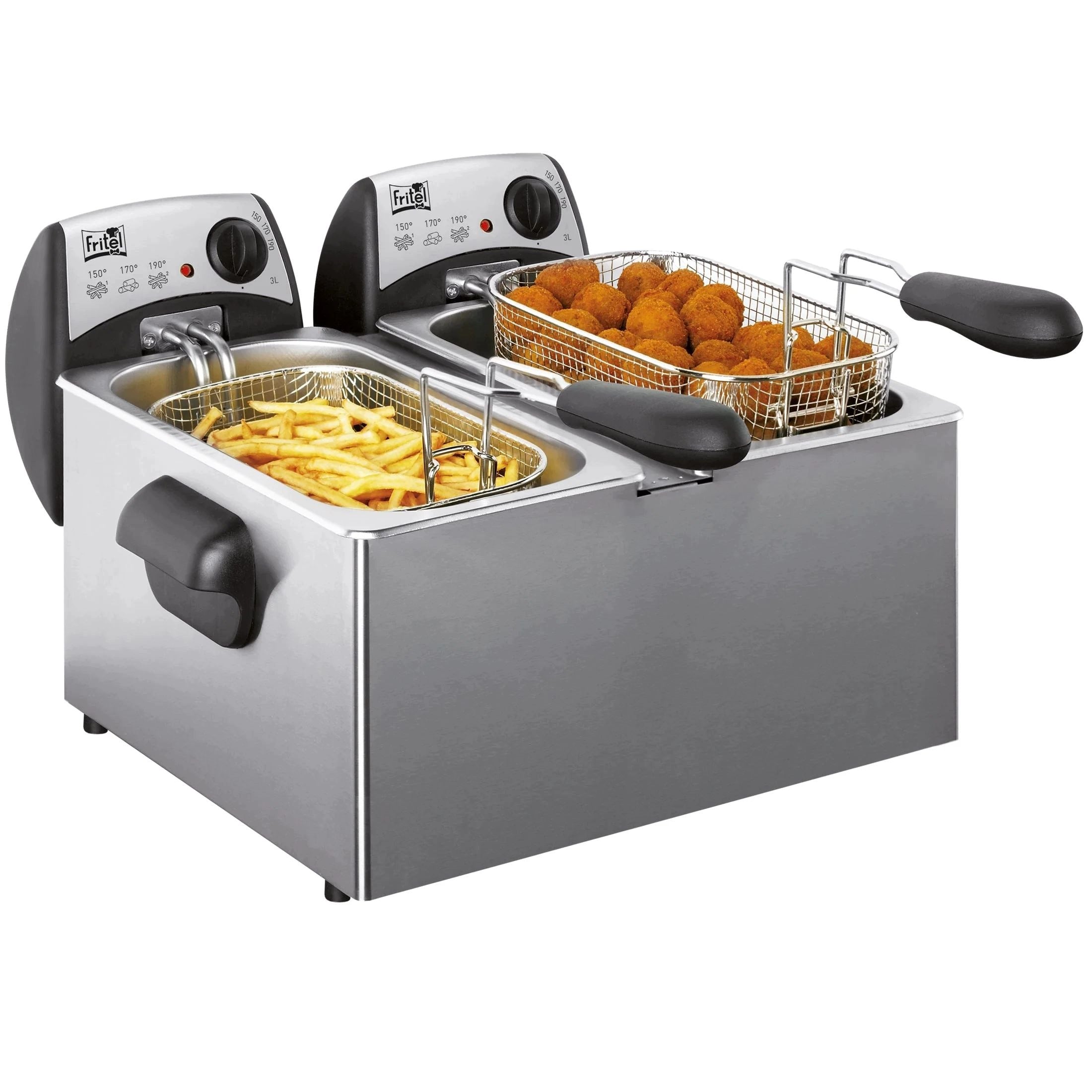FRITEL FR 1355 Duo air fryer 2x3L 2x2200W double steel double basket Manufacturer code FR1355-DUO