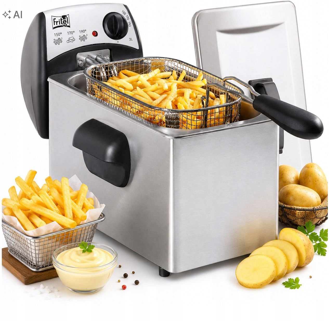 FRITEL FR1355 air fryer, oil fryer 3L 2200W traditional