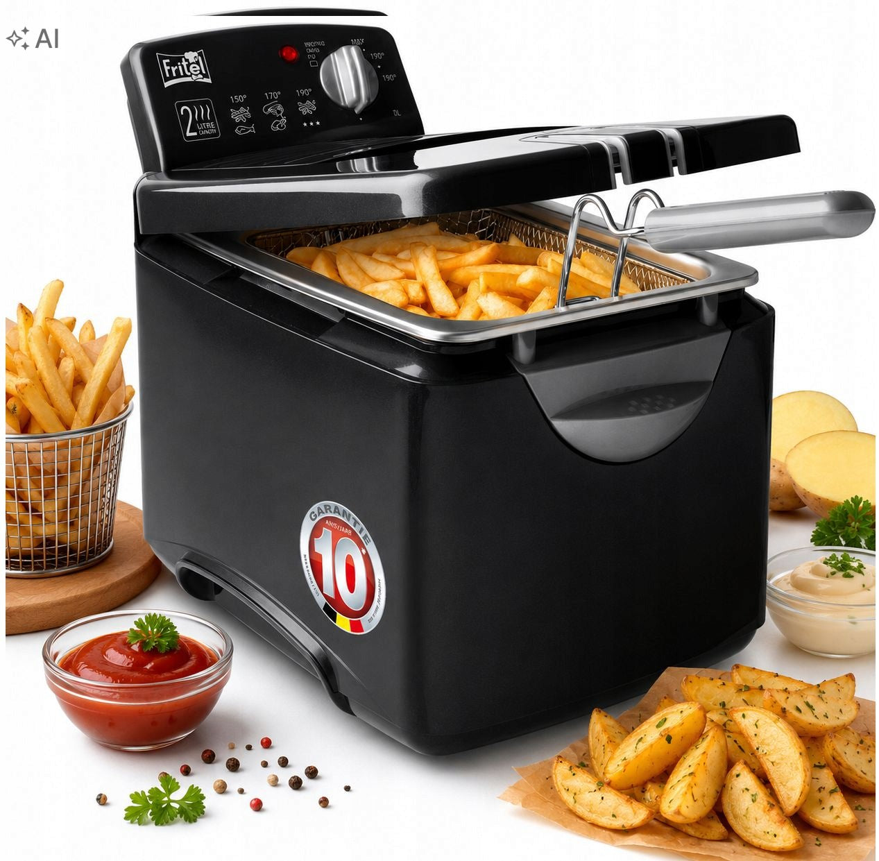 FRITEL TURBO SF4178 air fryer, oil fryer 3L 2300W, black
