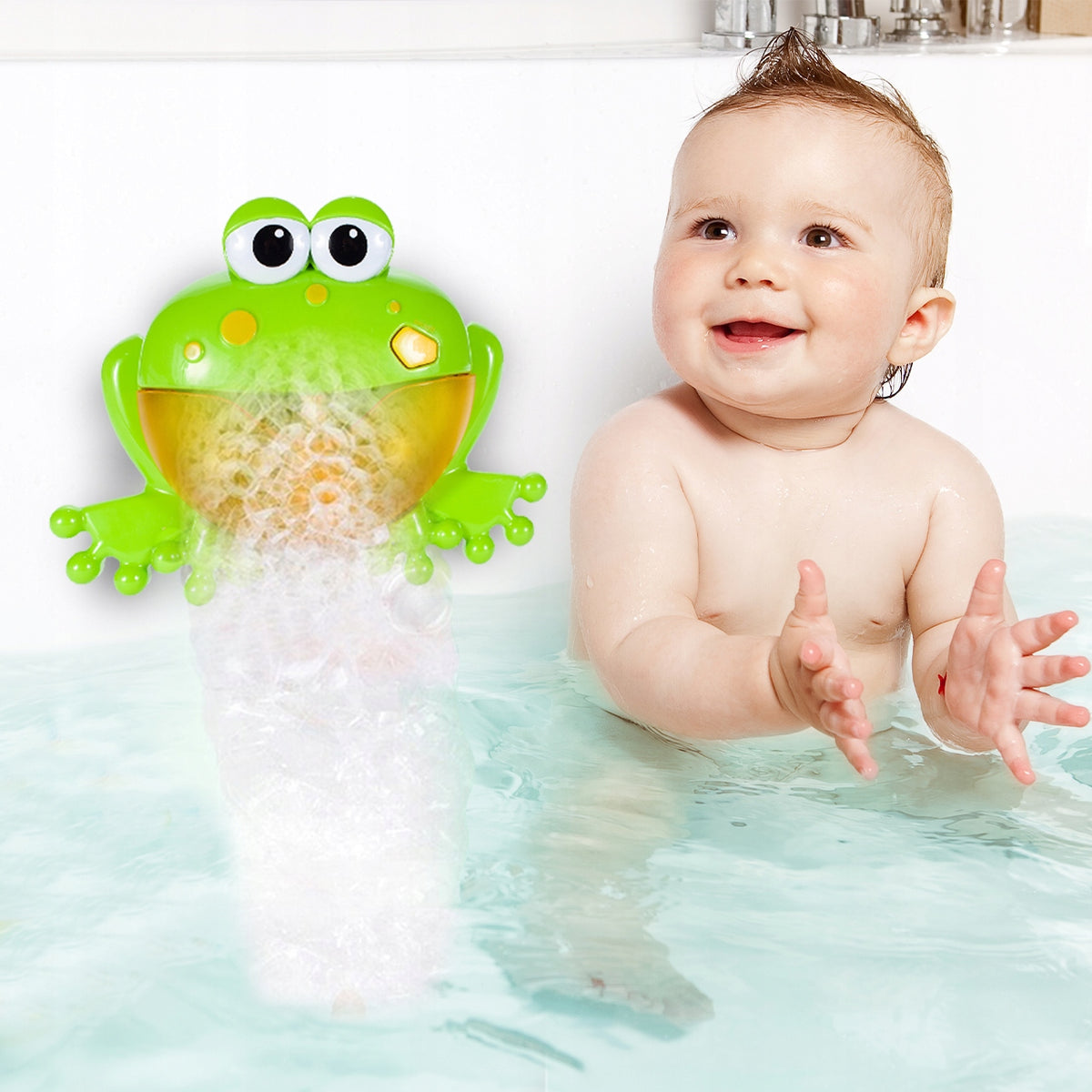 FROG FOR MAKING FOAM FOR BATH WATER MELODY FOR CHILDREN GREEN Brand MalPlay
