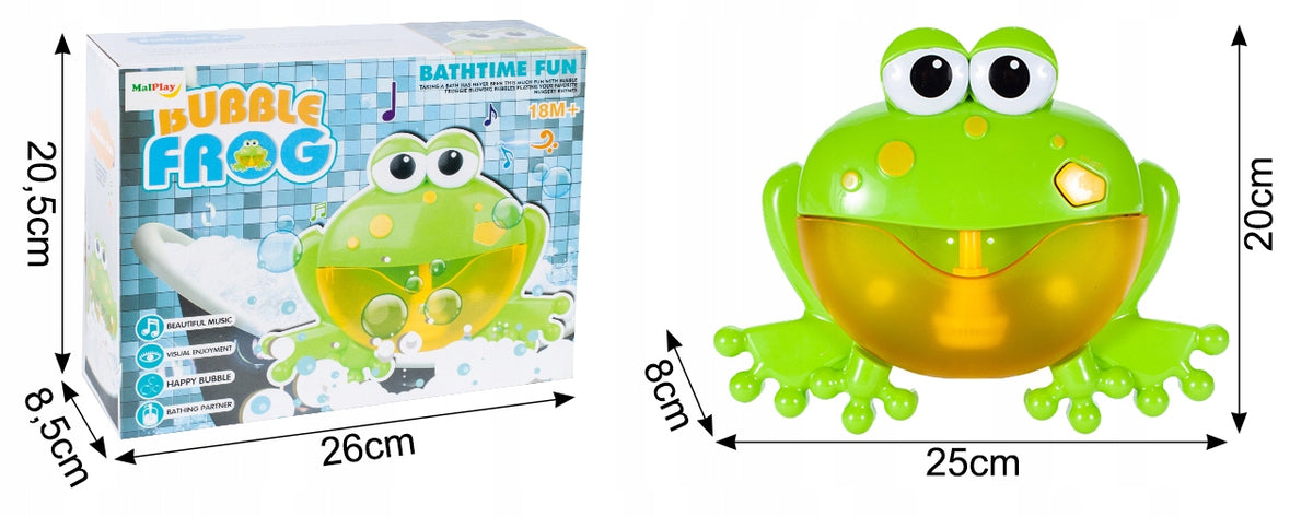 FROG FOR MAKING FOAM FOR BATH WATER MELODY FOR CHILDREN GREEN Packaging status original