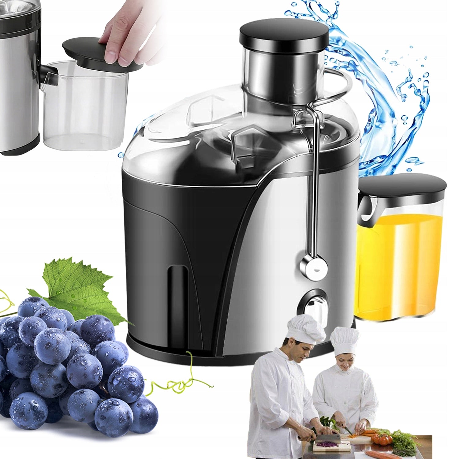 FRUIT AND VEGETABLE JUICER HIGH SPEED JUICER LARGE HOLE 1500W