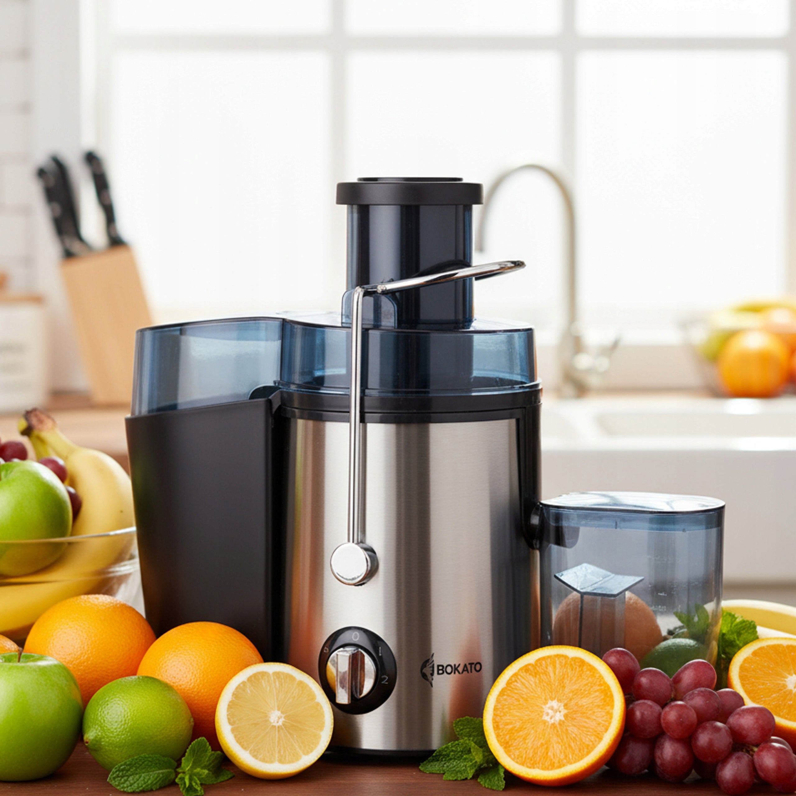 FRUIT AND VEGETABLE JUICER JUICE MAKER 1000W HIGH SPEED BOKATO Packaging status original