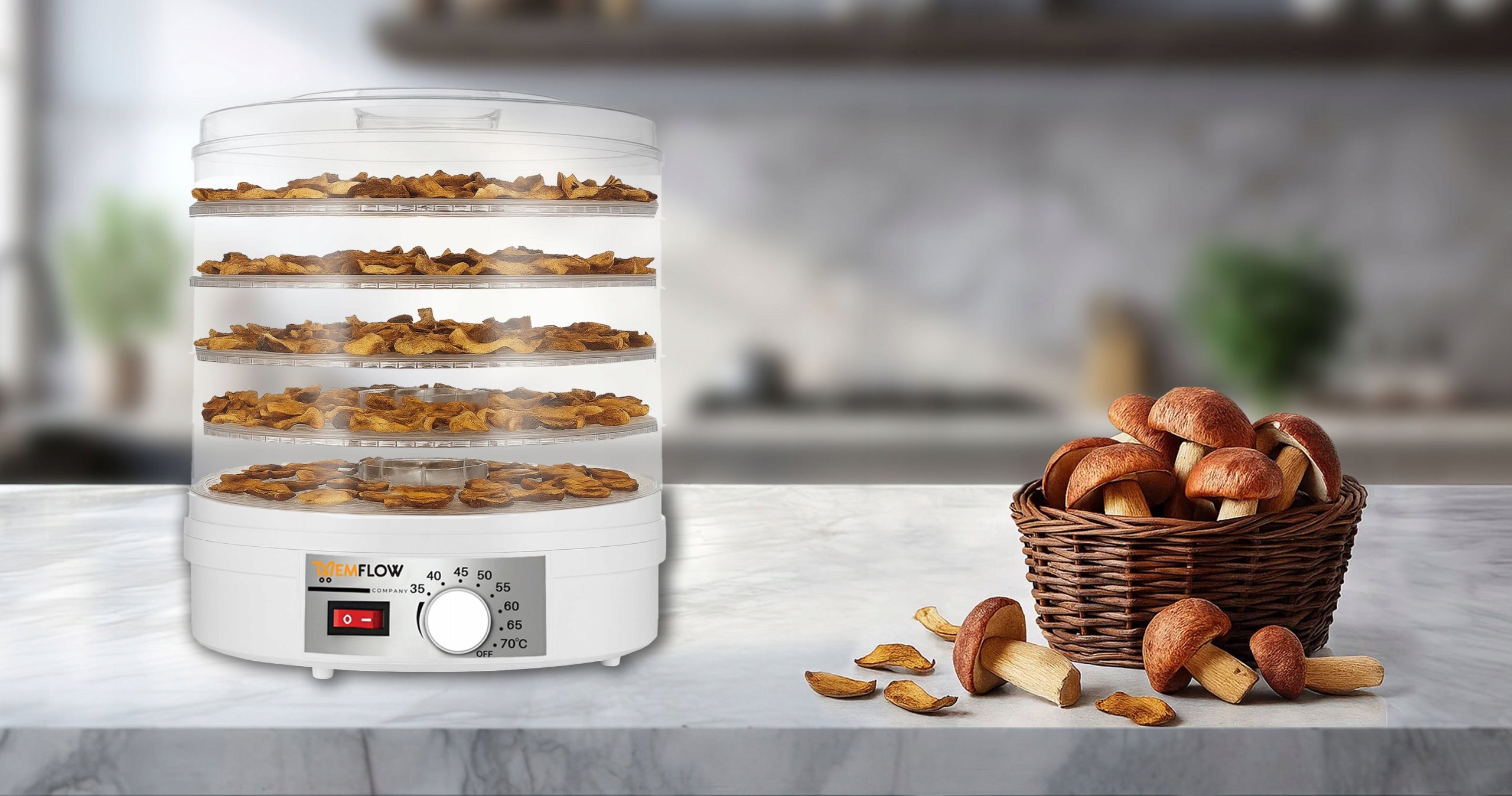 FRUIT MUSHROOM DRYER FOOD HERBS LARGE 5 SIT STRONG PRO 500W Manufacturer code MEMFLOW SUSZARKA DO ŻYWNOŚCI 5 SIT 500W