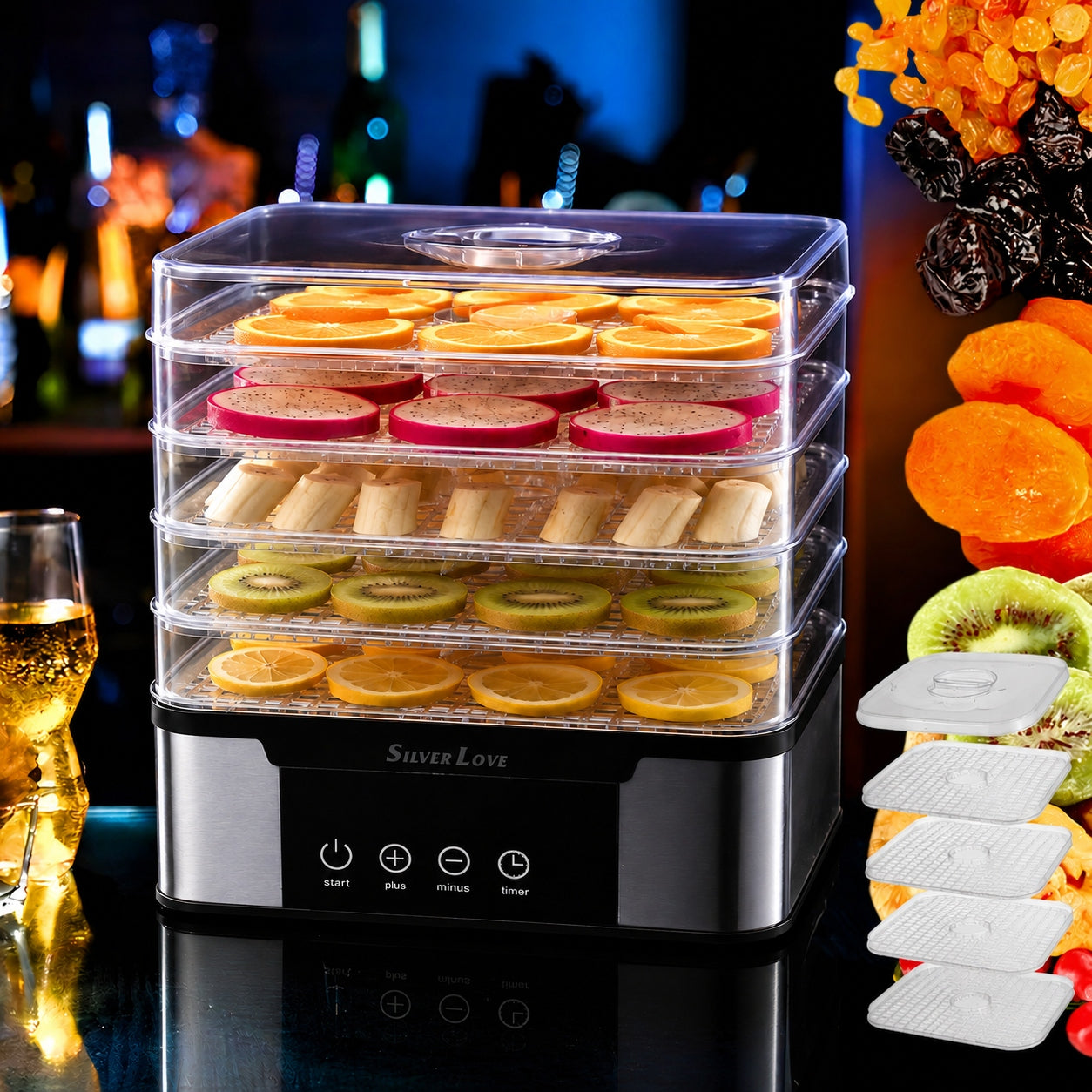 FRUIT MUSHROOM DRYER HERBS VEGETABLE FOOD ADJUSTABLE TIMER 1000W Packaging status original