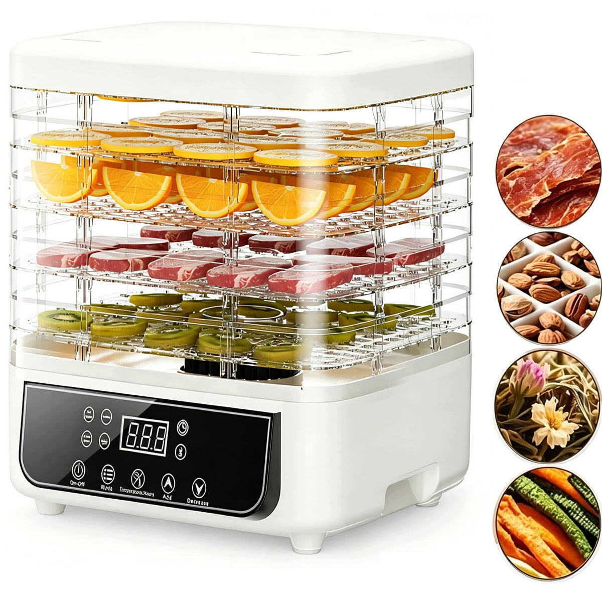 FRUIT MUSHROOM DRYER VEGETABLE HERBS FOOD STRONG 600W 6SIT, TOUCH
