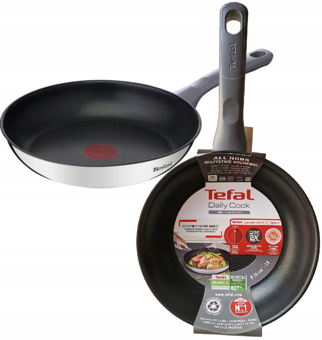 FRYING PAN TEFAL DAILY COOK INOX 20 CM OVEN GAS INDUCTION