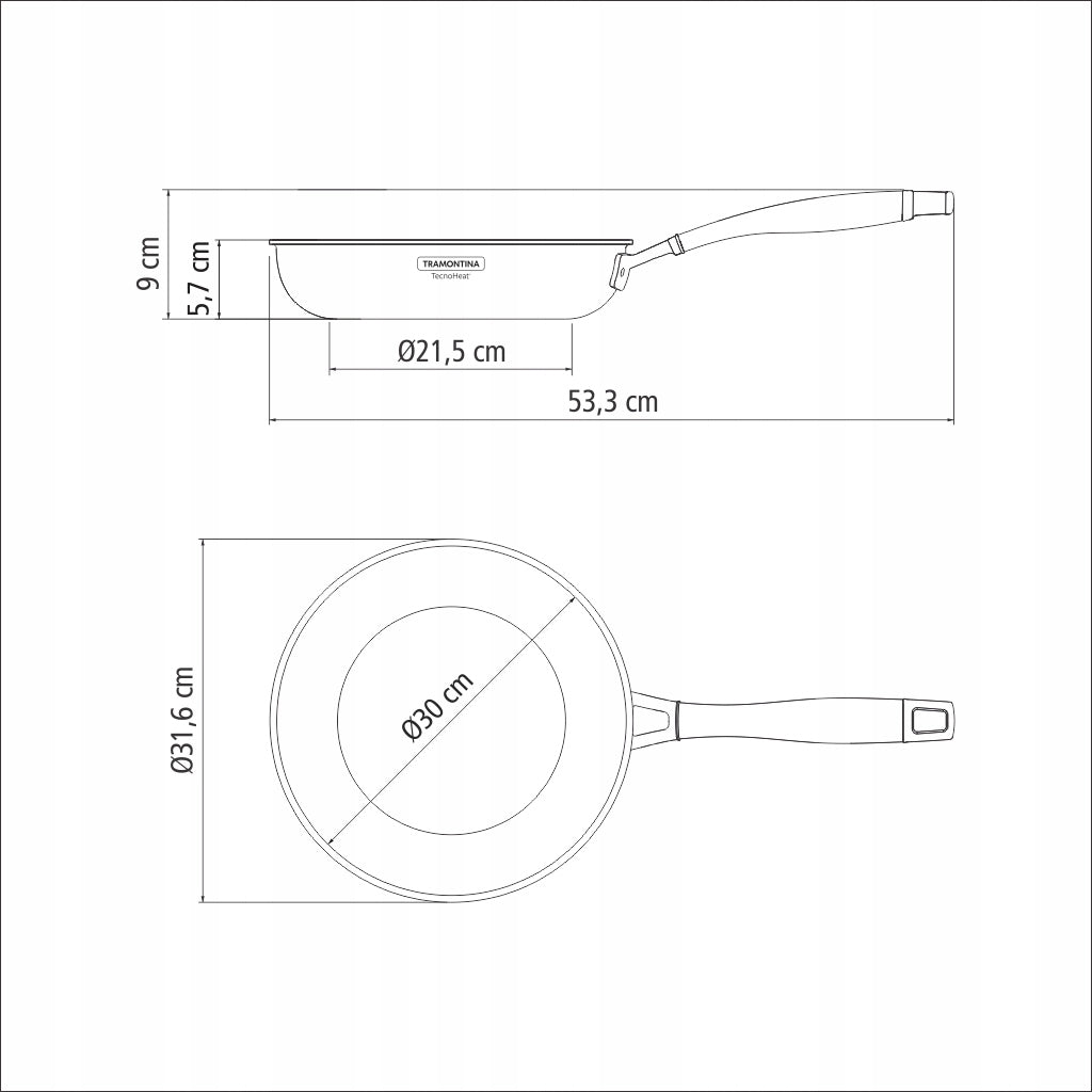 FRYING PAN Tramontina Grano 20 cm 1.2 L – tri-ply stainless steel Manufacturer code 7891116159040