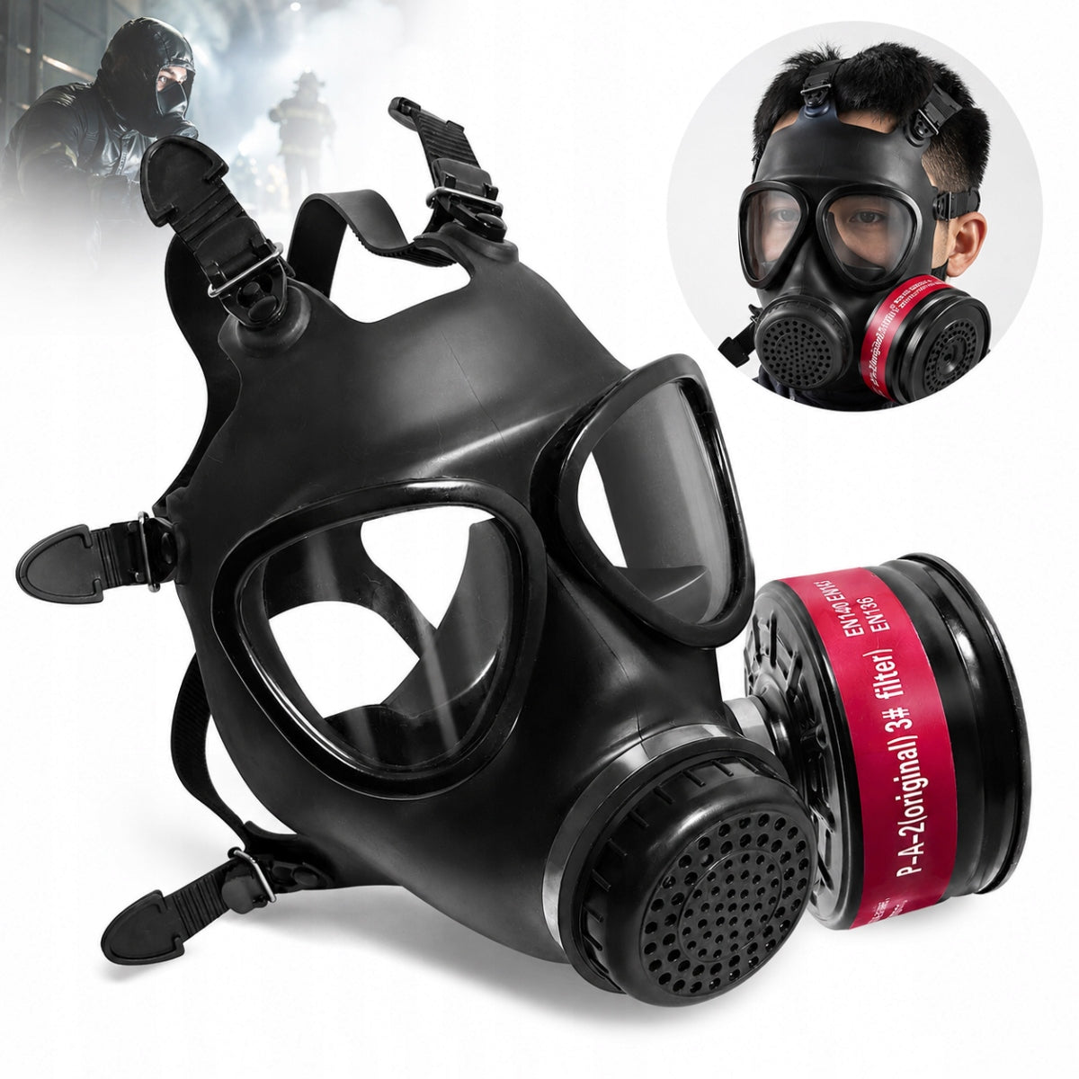 FULL FACE CHEMICAL ANTI-GAS PAINT MASK