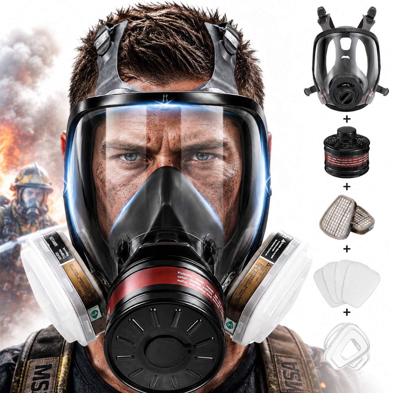 FULL GAS PAINT MASK 6100 + ACTIVATED CARBON FILTERS