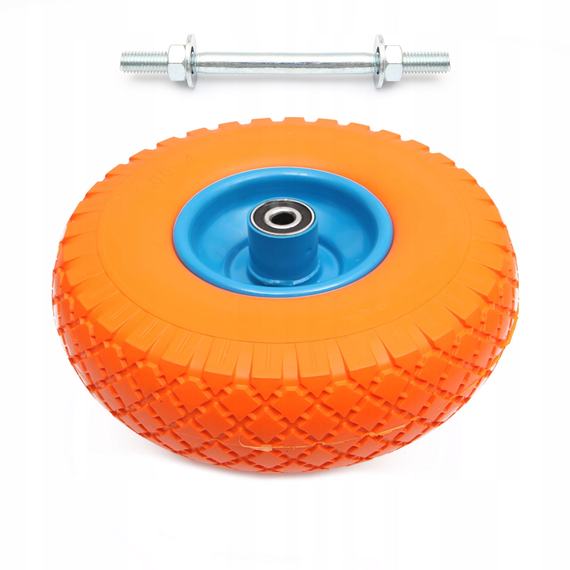 FULL WHEEL FOR WHEELBARROW TROLLEY 3.00-4 ( 260x85 ) 300x4 + AXLE 12mm