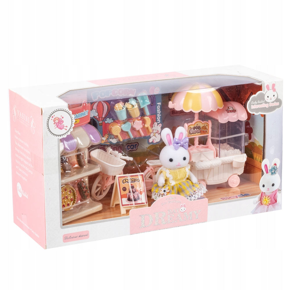 FUN IN THE SHOP WITH DOLL BUNNY STALL BIKE TOY FOR CHILDREN