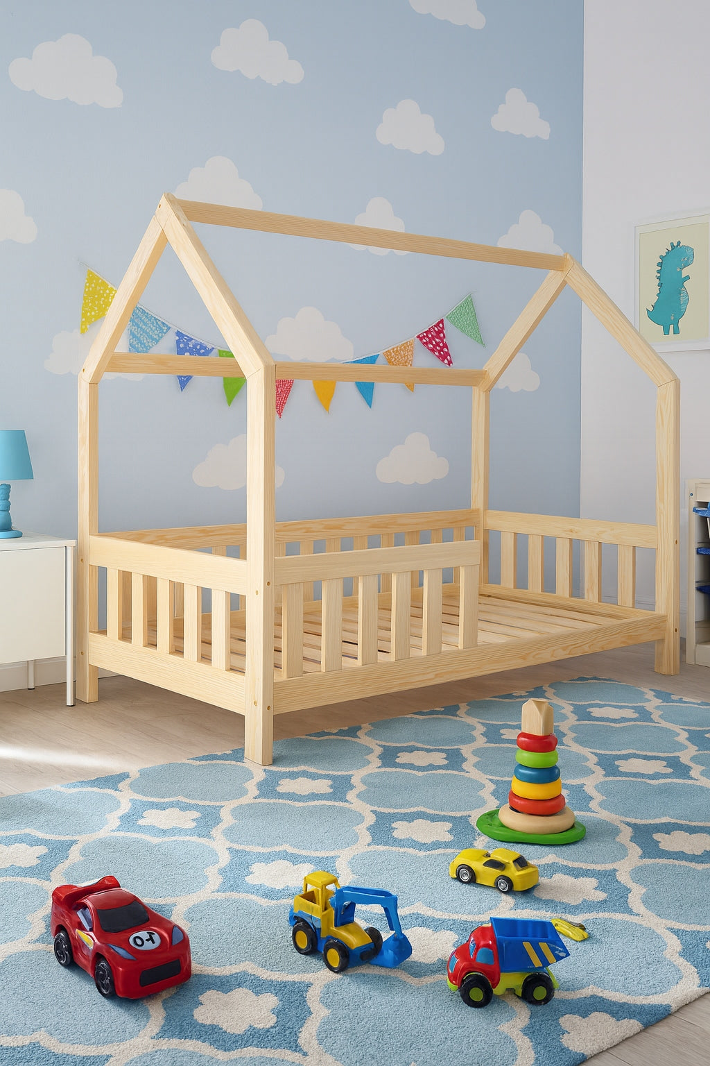 FURNIFY | Bed cottage with railing | wooden | children | pine | 80x160 EAN (GTIN) 5905527782925