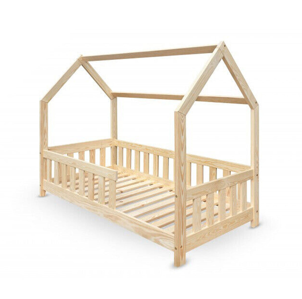 FURNIFY | Bed cottage with railing | wooden | children | pine | 80x160 Manufacturer code Furnify