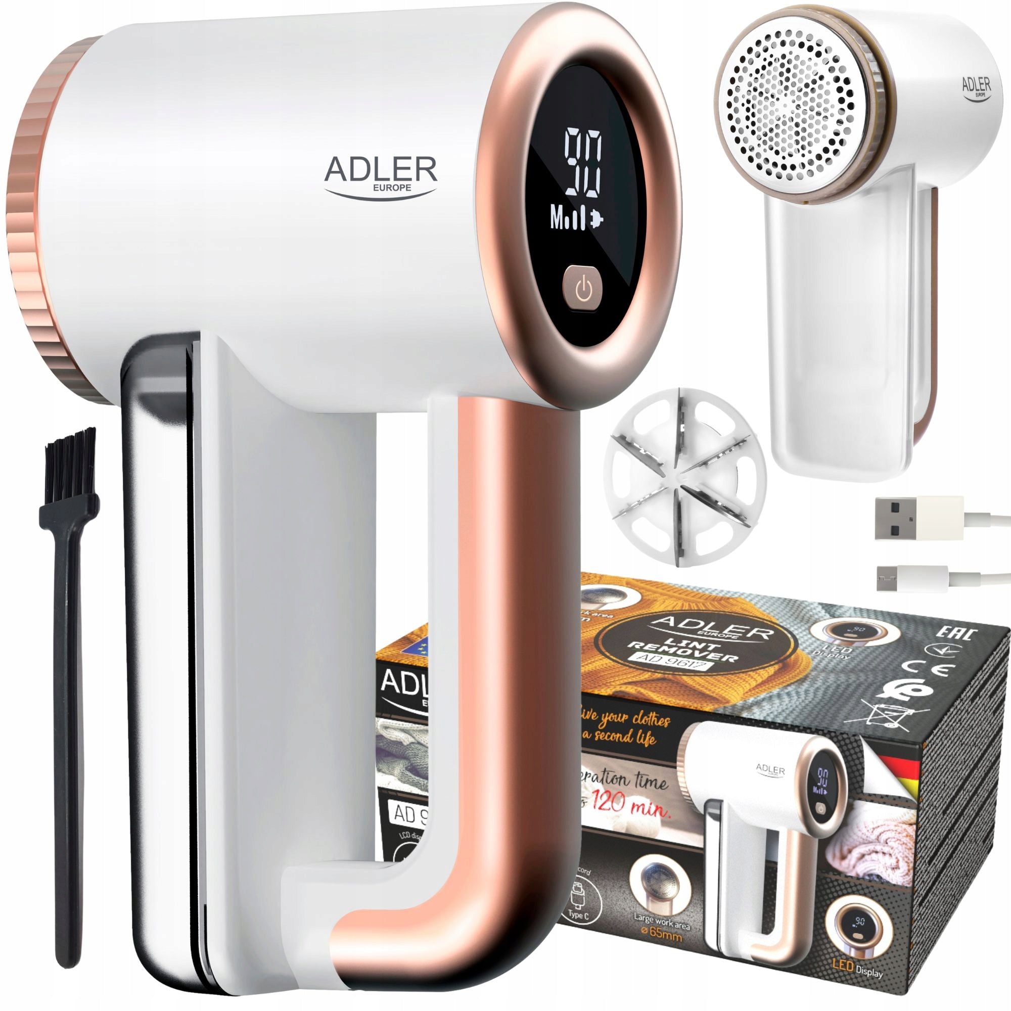 Fabric Clothes Shaver Powerful USB 3 Speed Cordless LCD Display