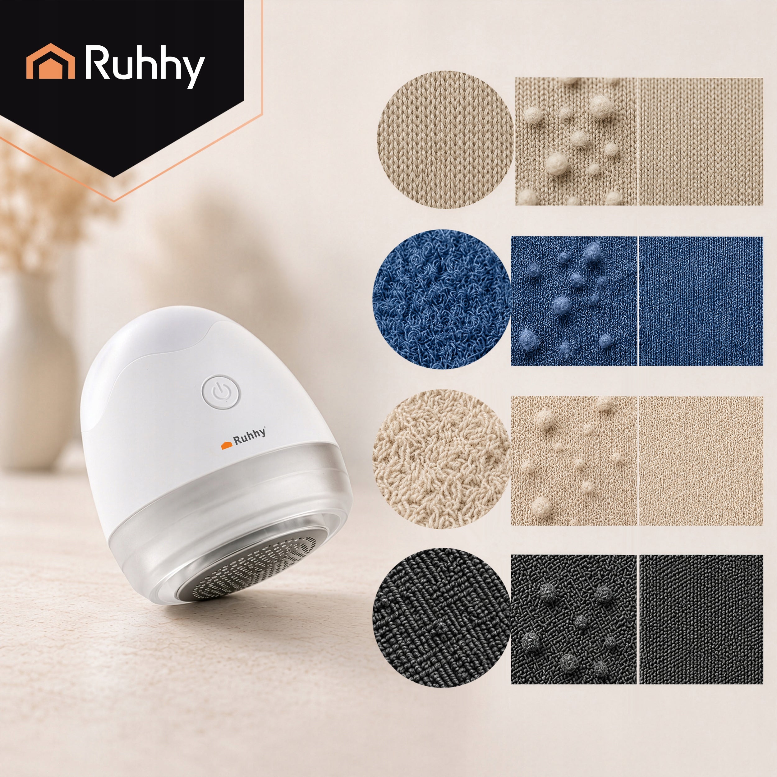 Fabric Sweater Clothes Shaver 6 Blades 2 Heads Machine + Night Light Manufacturer code Golarka do ubrań z lampką nocną Ruhhy 19162