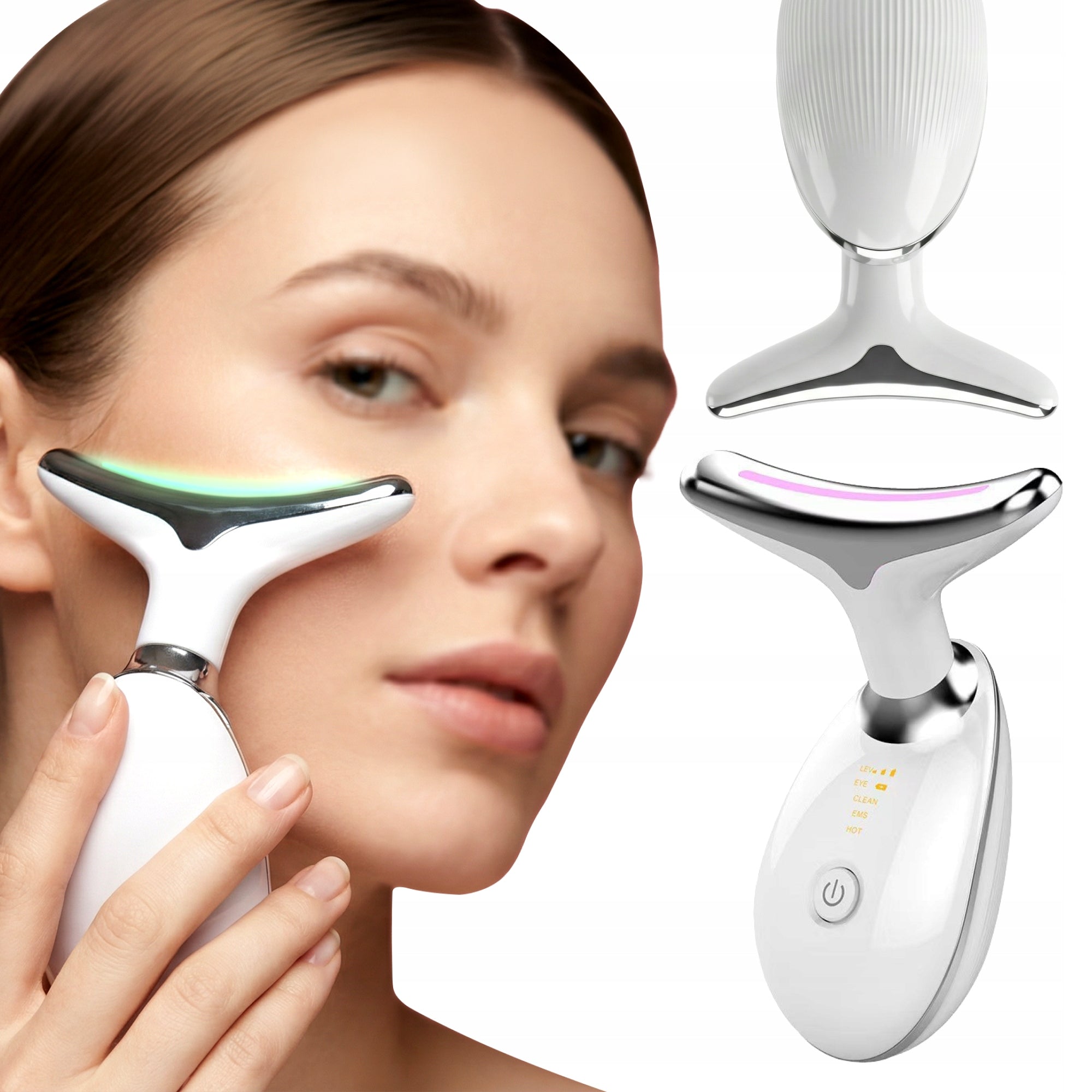 Face Lifting Massager Neck EMS LED Anti-Wrinkle With Warm